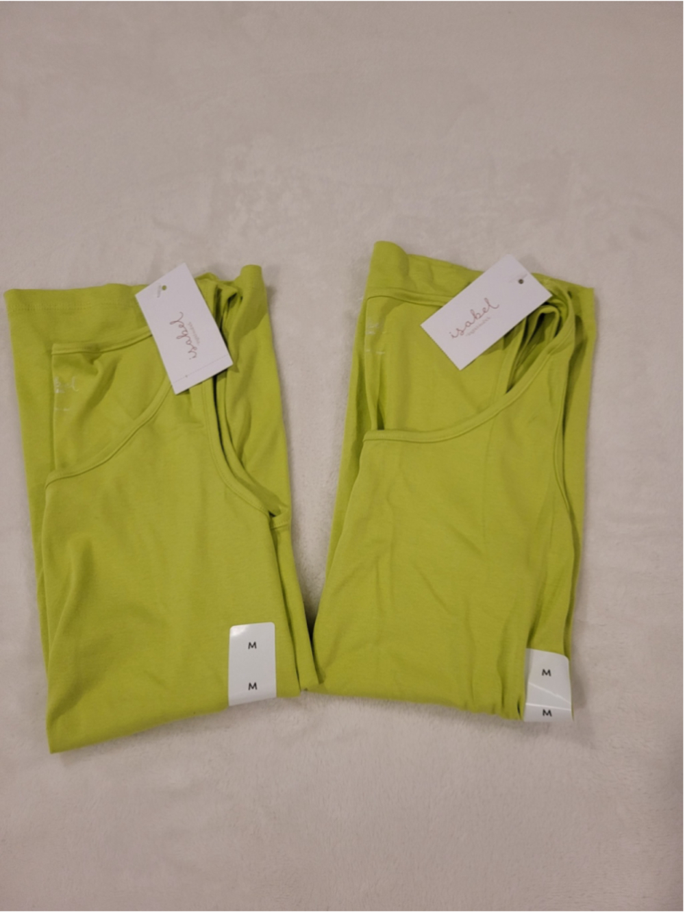 NWT Isabel Maternity Lime Green Scoop Neck Tank Tops Bundle Lot of 2 | Size M